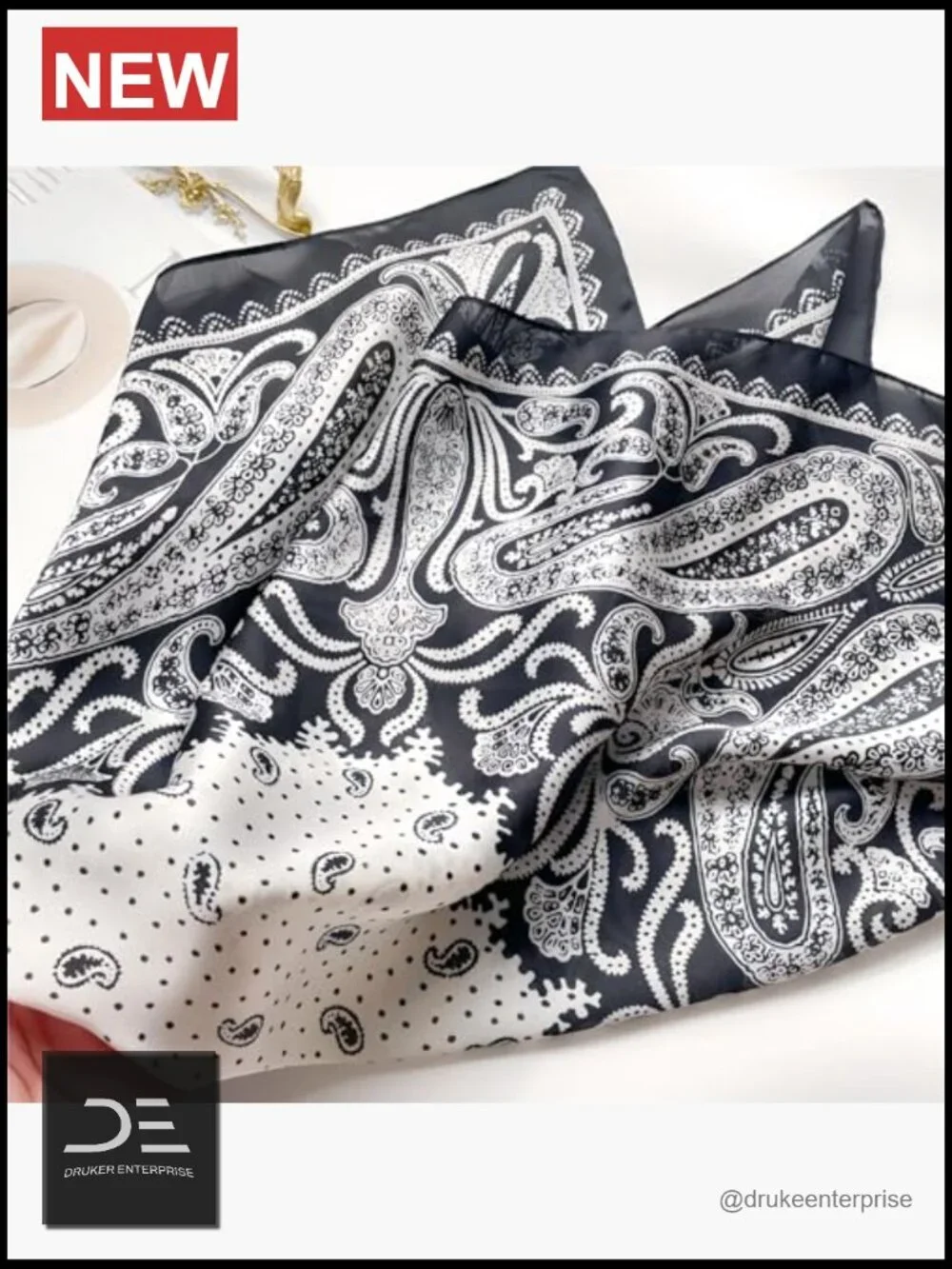 Satin Square Scarf - 27.5 inch Polyester Voile Head Wrap